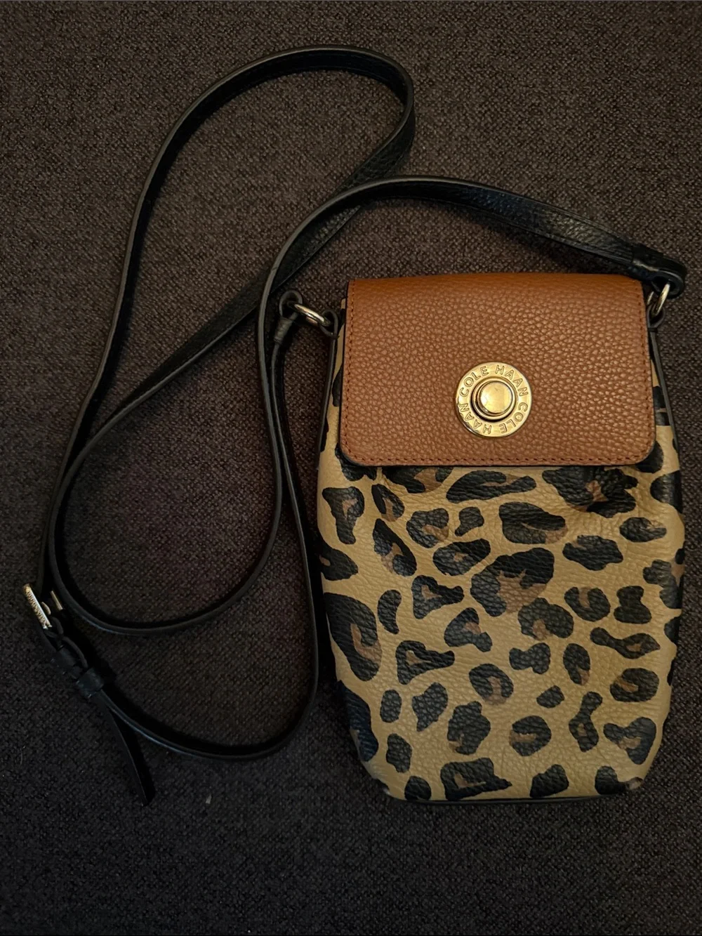 Cole Haan Leopard Cellphone Crossbody bag